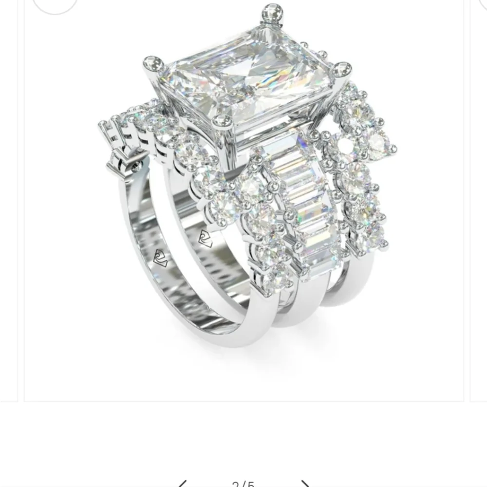 New Jorrio 925 Silver and CZ Wedding Set Size 7.5